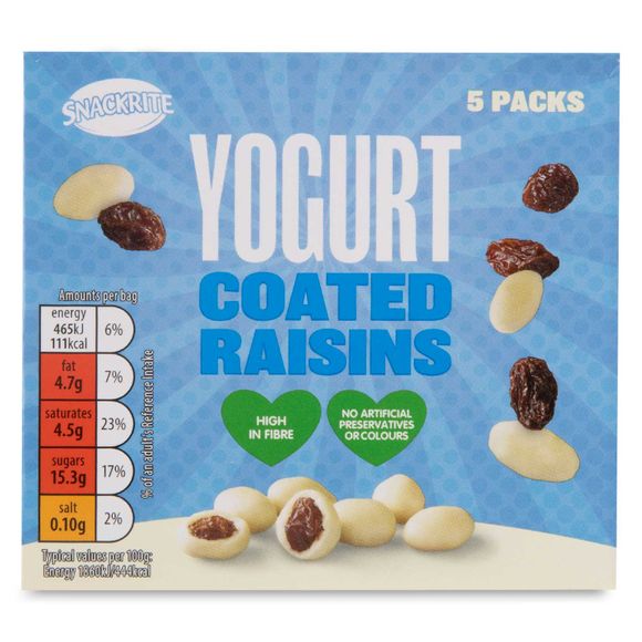 The Foodie Market Yogurt Coated Raisins 5x25g